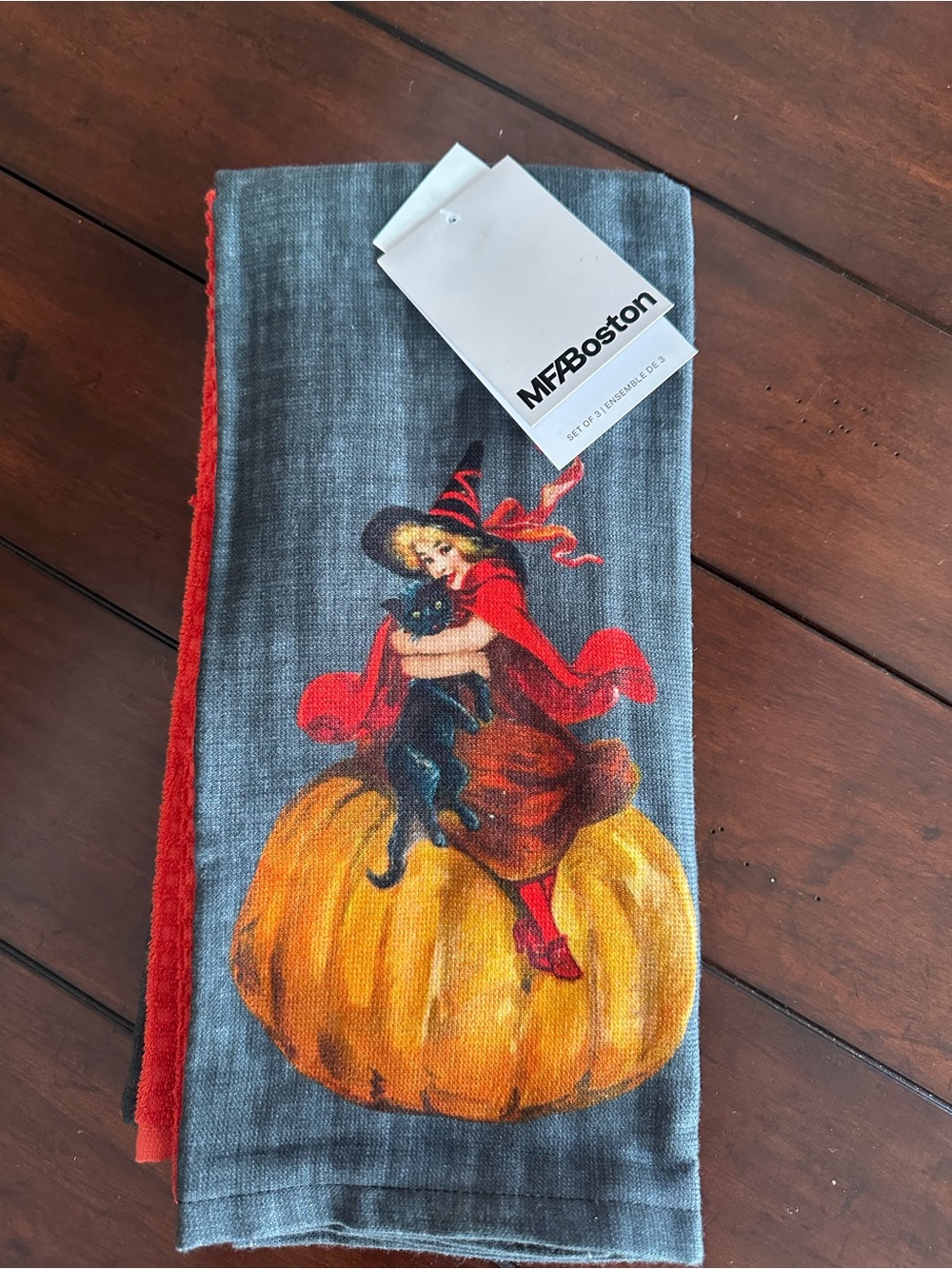 MFA Boston Halloween Pumpkin Witch Kitchen Towel set Vintage inspired